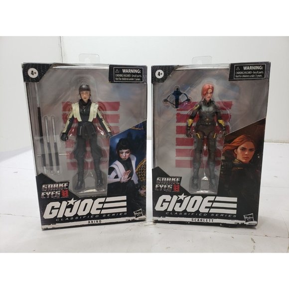 GI Joe Classified 6" Scale figure lot of 2 Snake Eyes Scarlett 20 & Akiko 18 - Picture 1 of 7